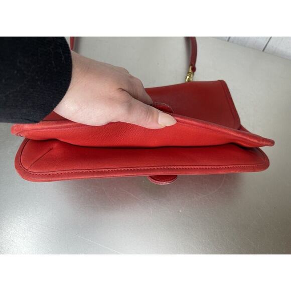 Vintage COACH Bonnie Cashin Double Turnlock Twin Clutch Shoulder Bag RED *RARE* - Picture 8 of 13